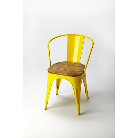 Junction Yellow Iron & Wood Side Chair